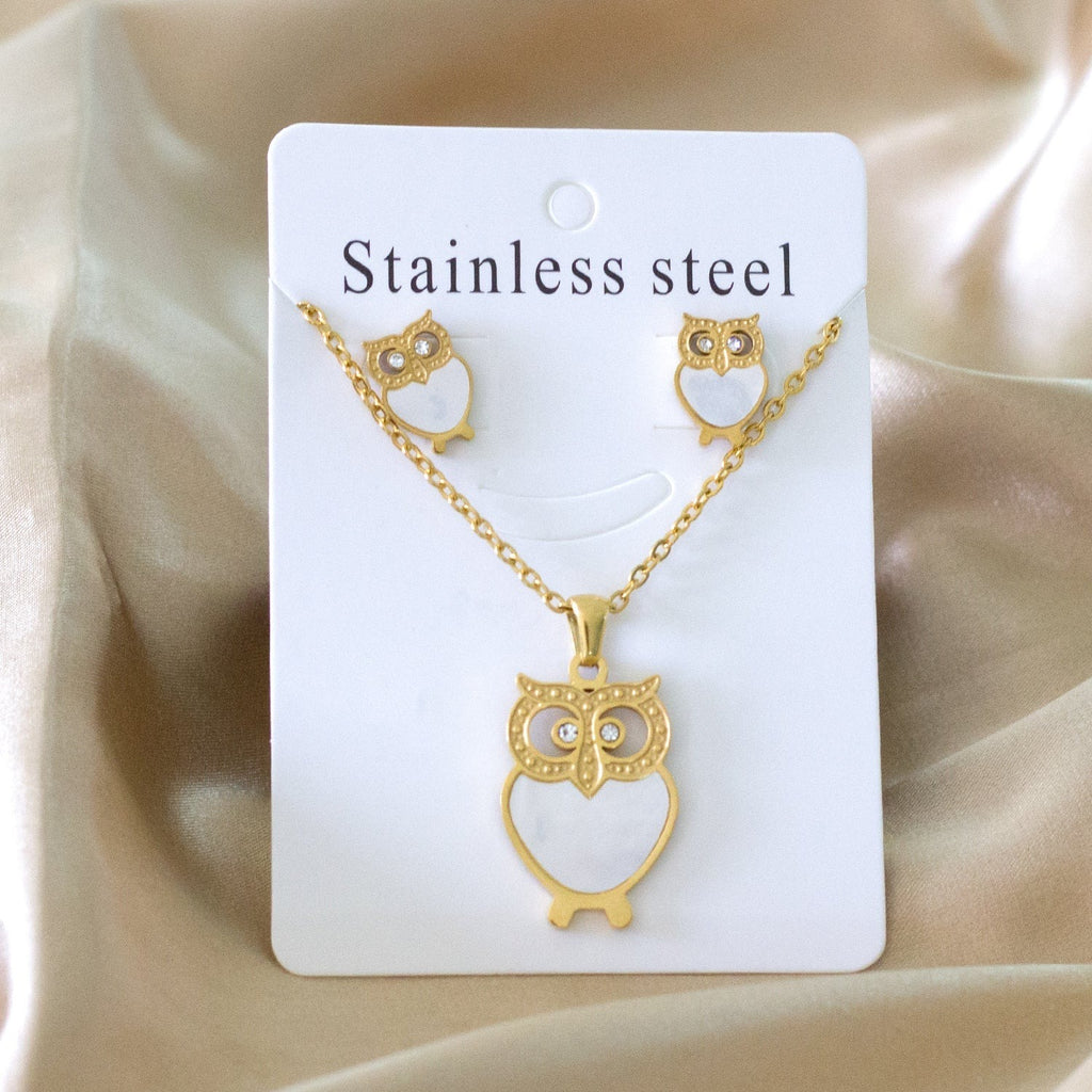 Millie Lustrous Pearl Inlay Owl Set | Buy Set or Individual
