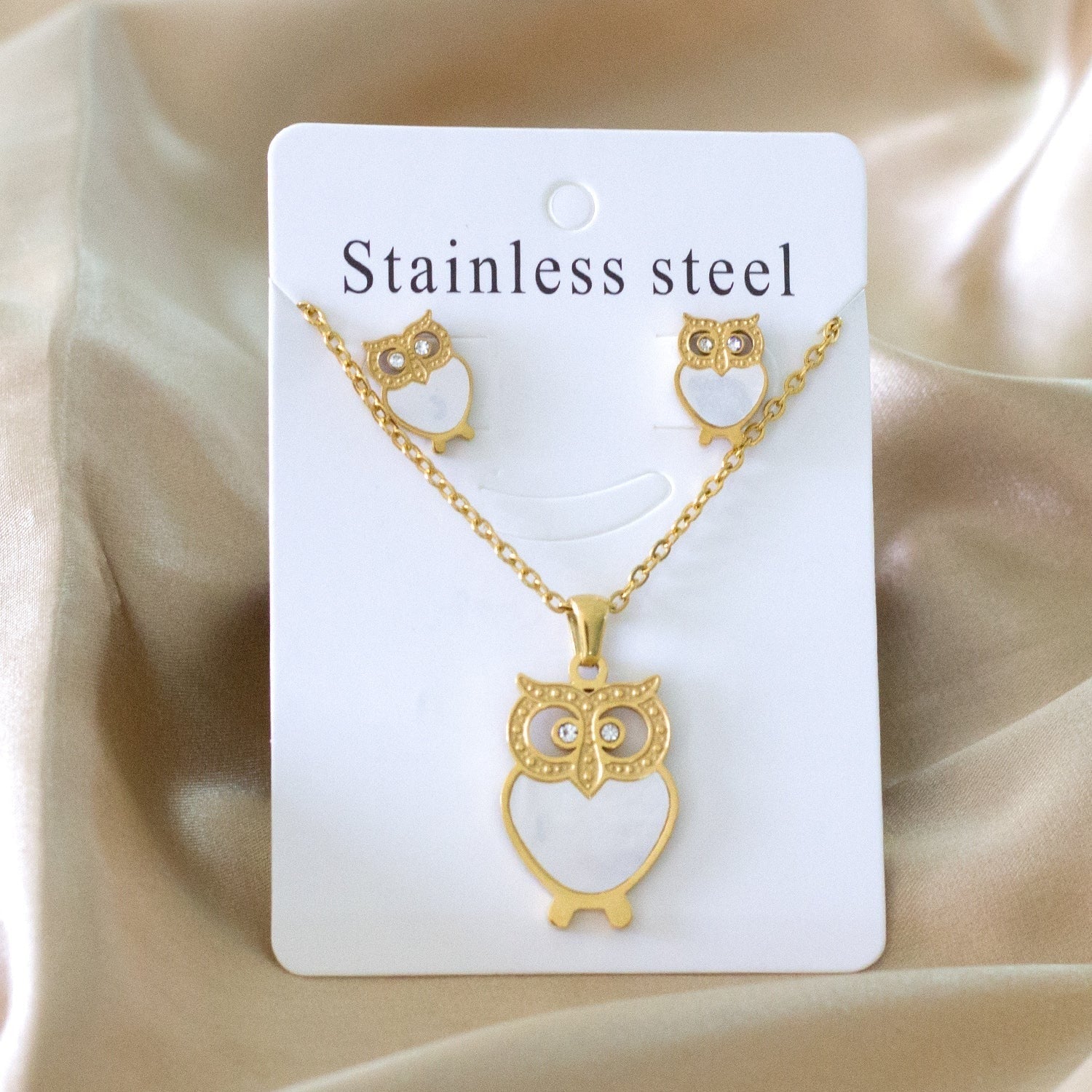 Millie Lustrous Pearl Inlay Owl Set | Buy Set or Individual