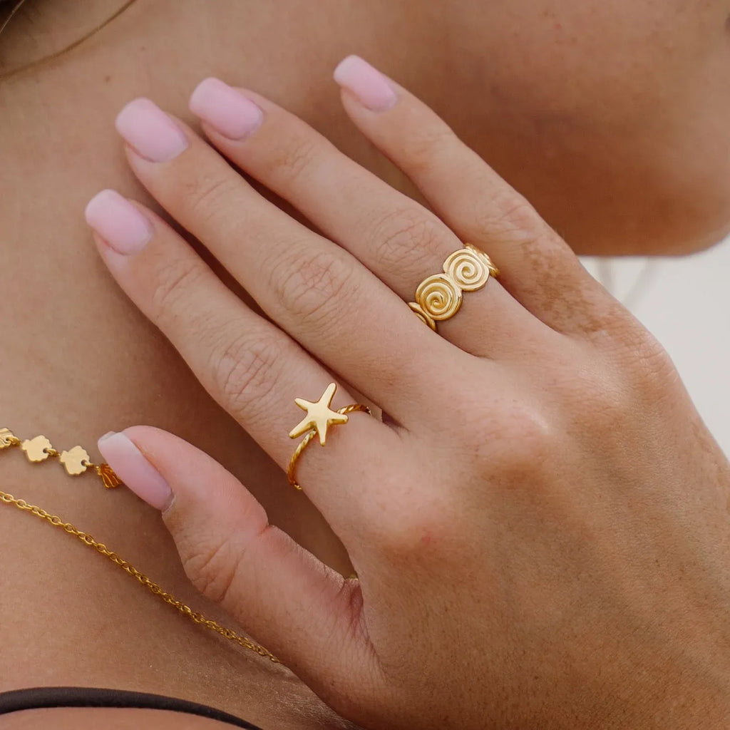 Adel Star-Fish Open Ring | Waterproof 18k Gold