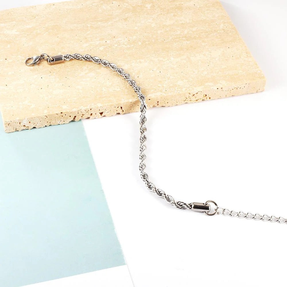 Giselle Twisted Chain Bracelet | Waterproof Silver Steel