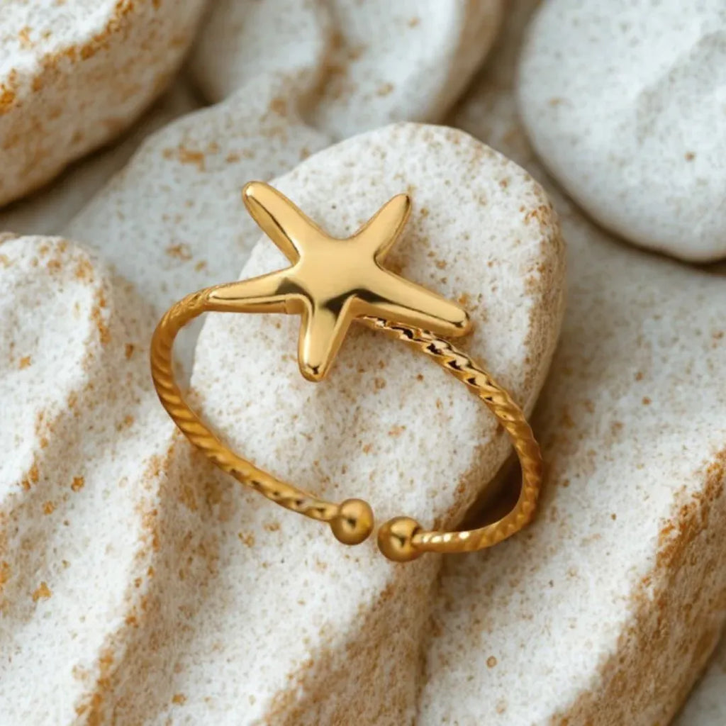 Adel Star-Fish Open Ring | Waterproof 18k Gold