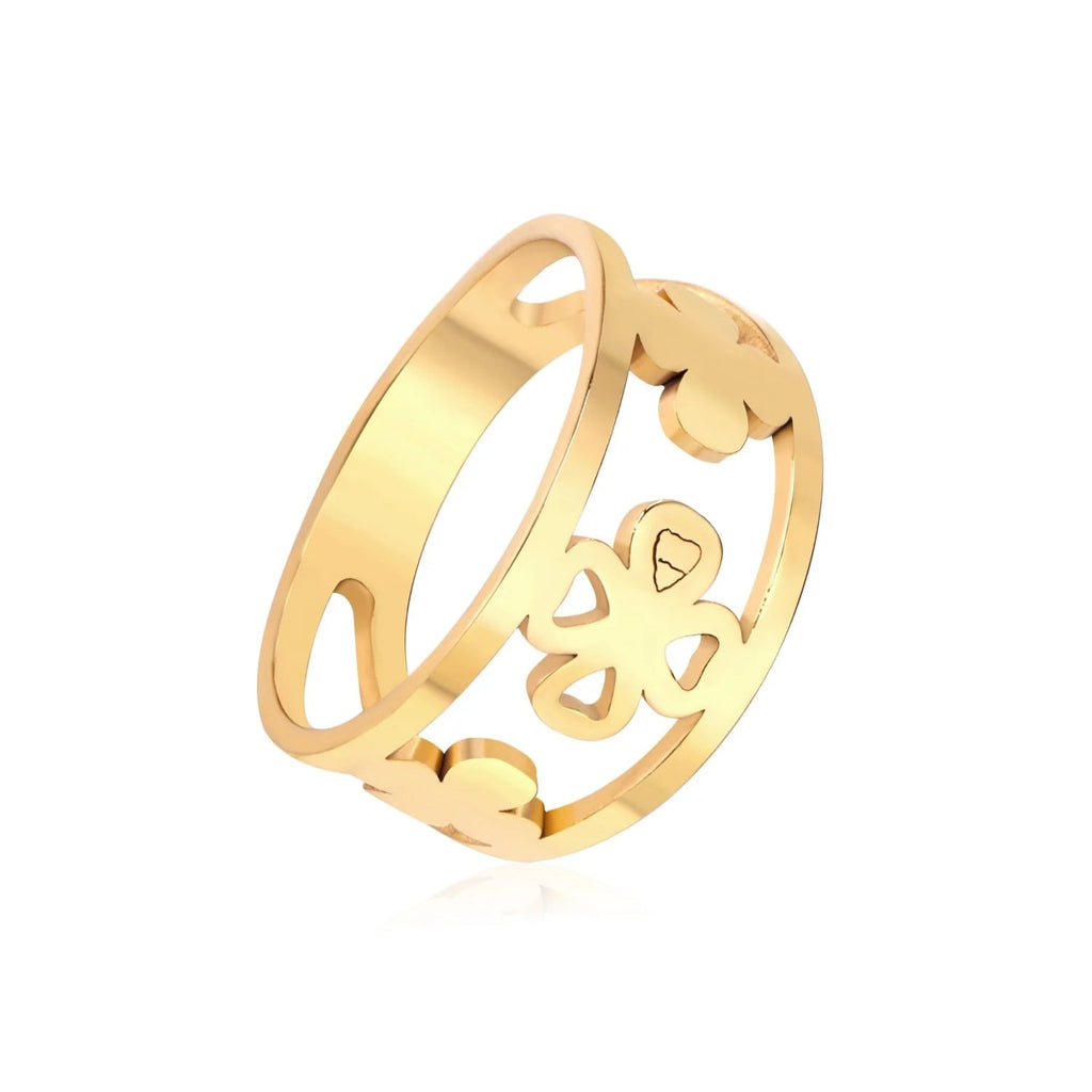 Lola Three Clover Ring | Waterproof 18K Gold