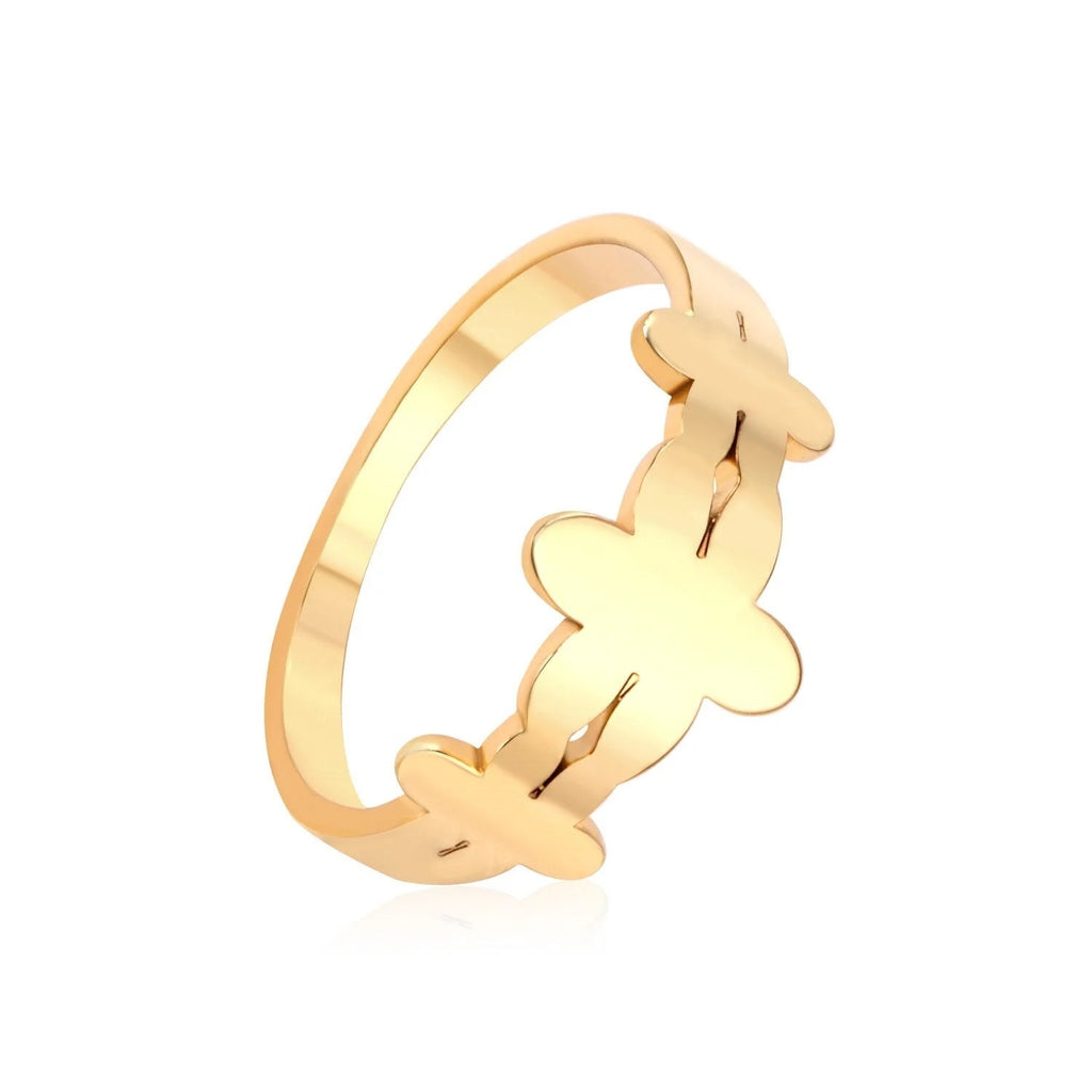 Lottie Three Clover Ring | Waterproof 18K Gold