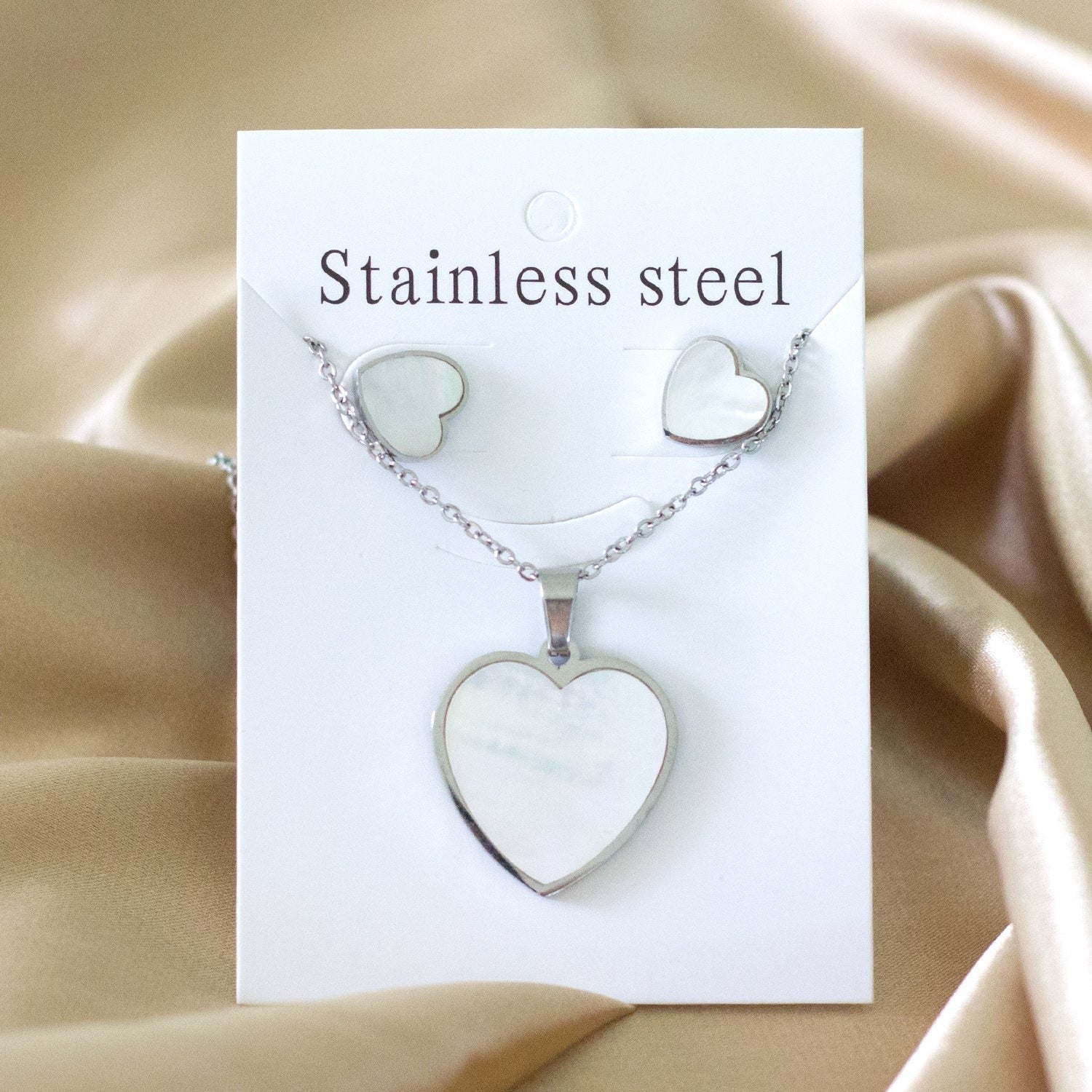 Morgan Radiant Pearl Inlay Love Heart Set | Buy Set or Individual