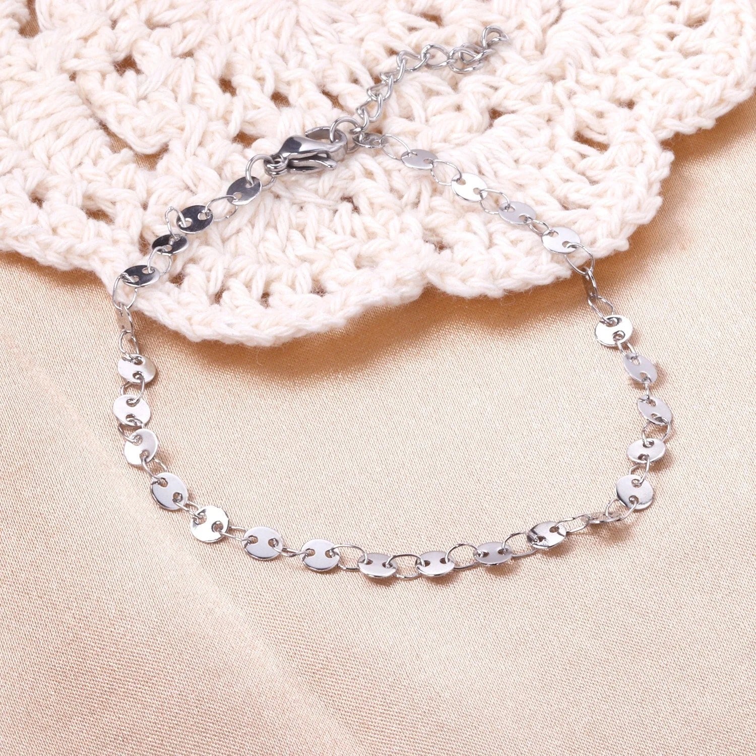 Hollis Disc Chain Bracelet | Waterproof Waterproof 18k Gold & Silver
