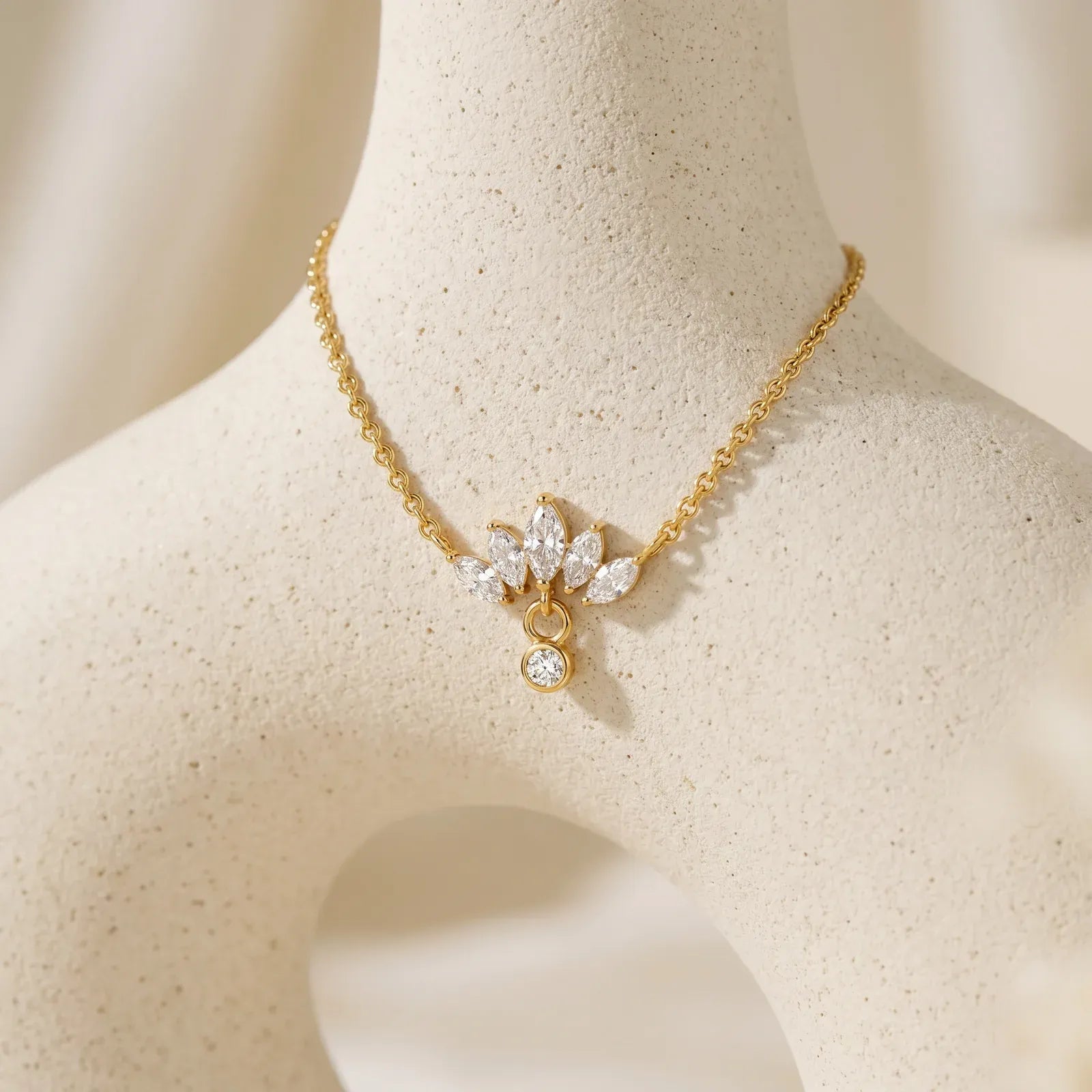 Boaz Crystal Crown Necklace | Waterproof 18k Gold