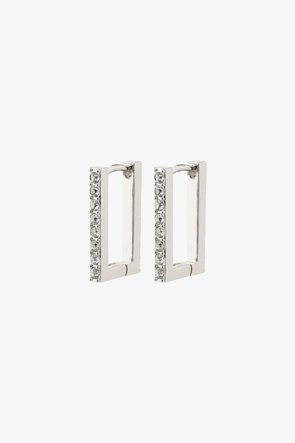 Callie Geometric Jewel Hoops | Waterproof Steel Silver
