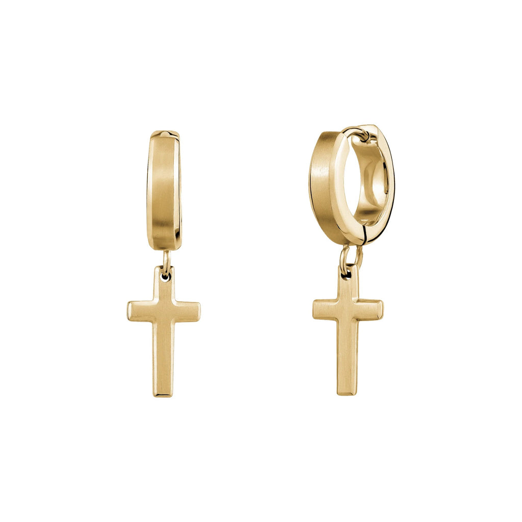 Vera Cross Huggie Hoops