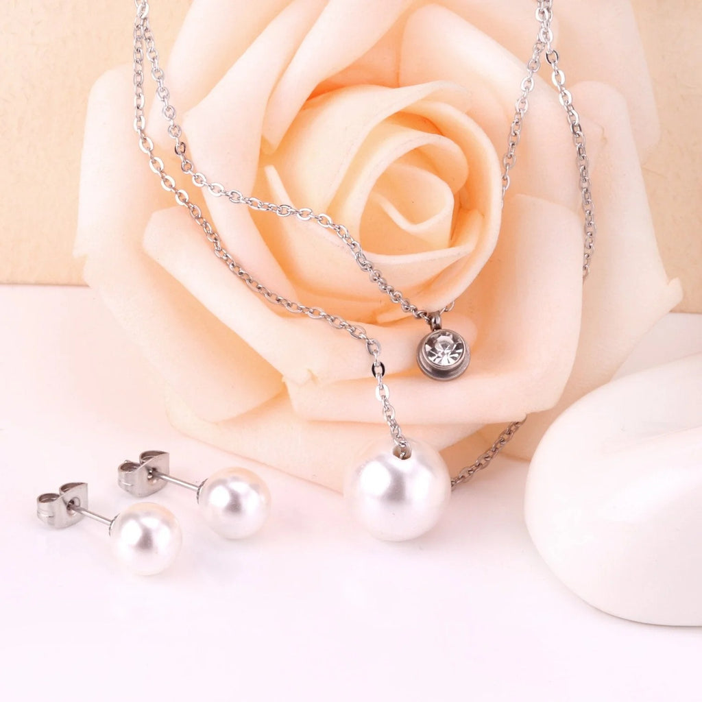 Lara Cascading Pearl & CZ Layered Set | Buy Set or Individual