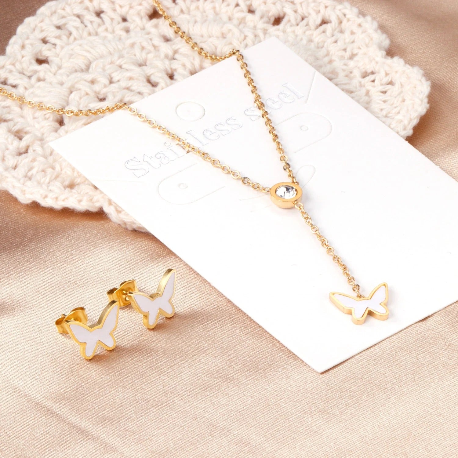 Wren Butterfly Drop Set with CZ Accent | Buy Set or Individual
