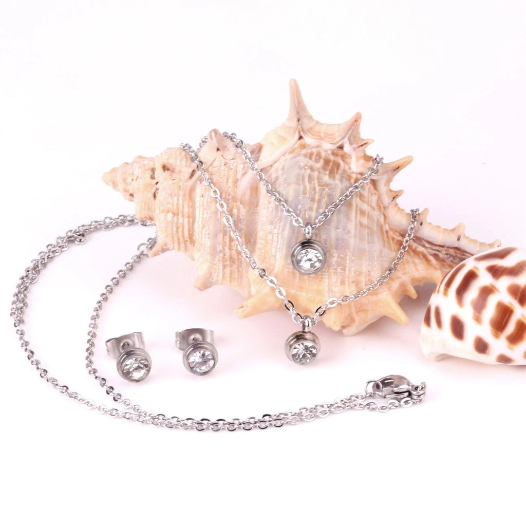 Kalia Dual-Drop Brilliant Bezel Layered Set| Buy Set or Individual