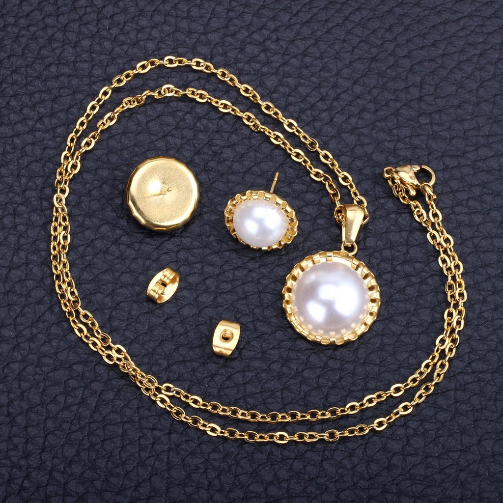 Kiki White Pearl Encased Medallion Set | Buy Set or Individual