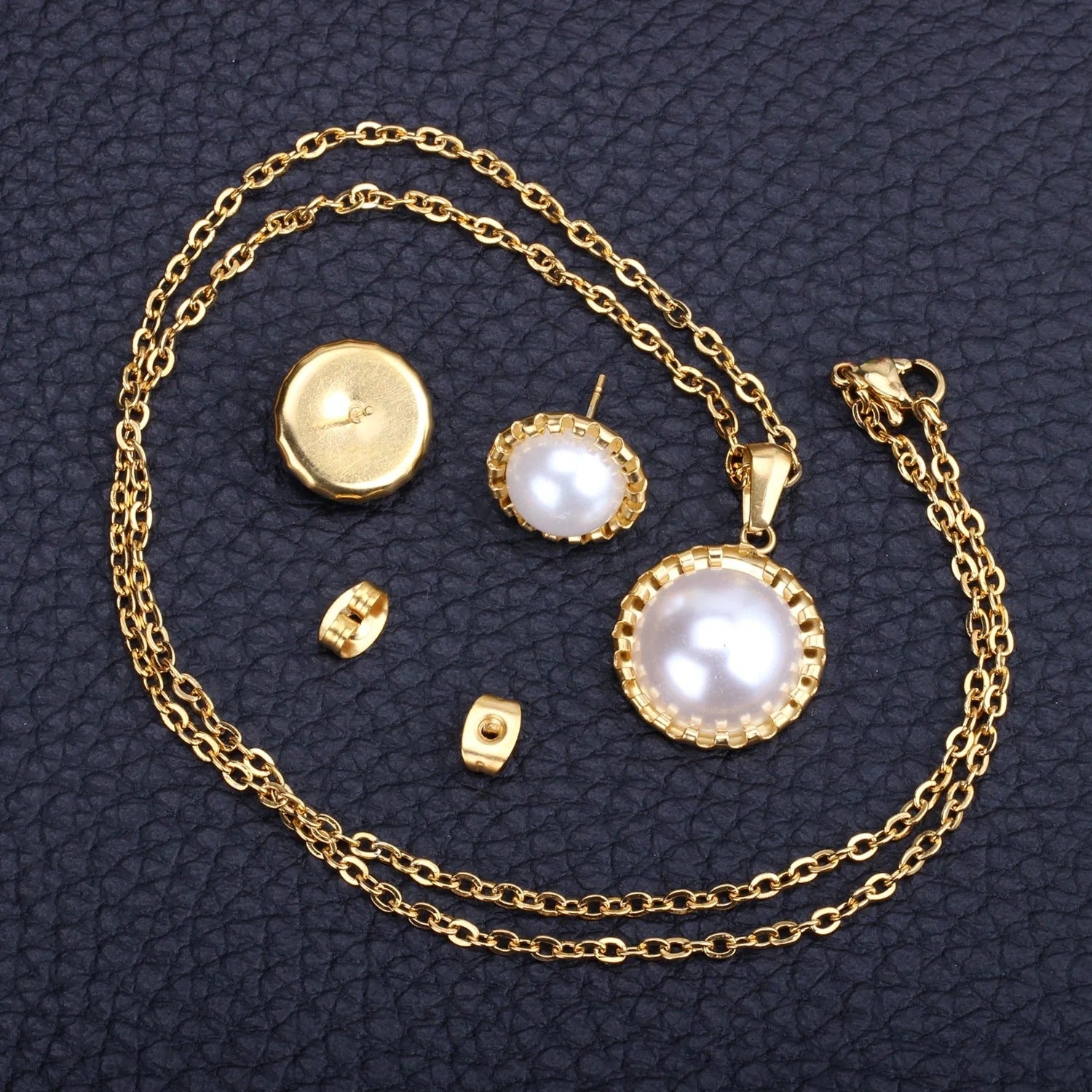 Kiki White Pearl Encased Medallion Set | Buy Set or Individual