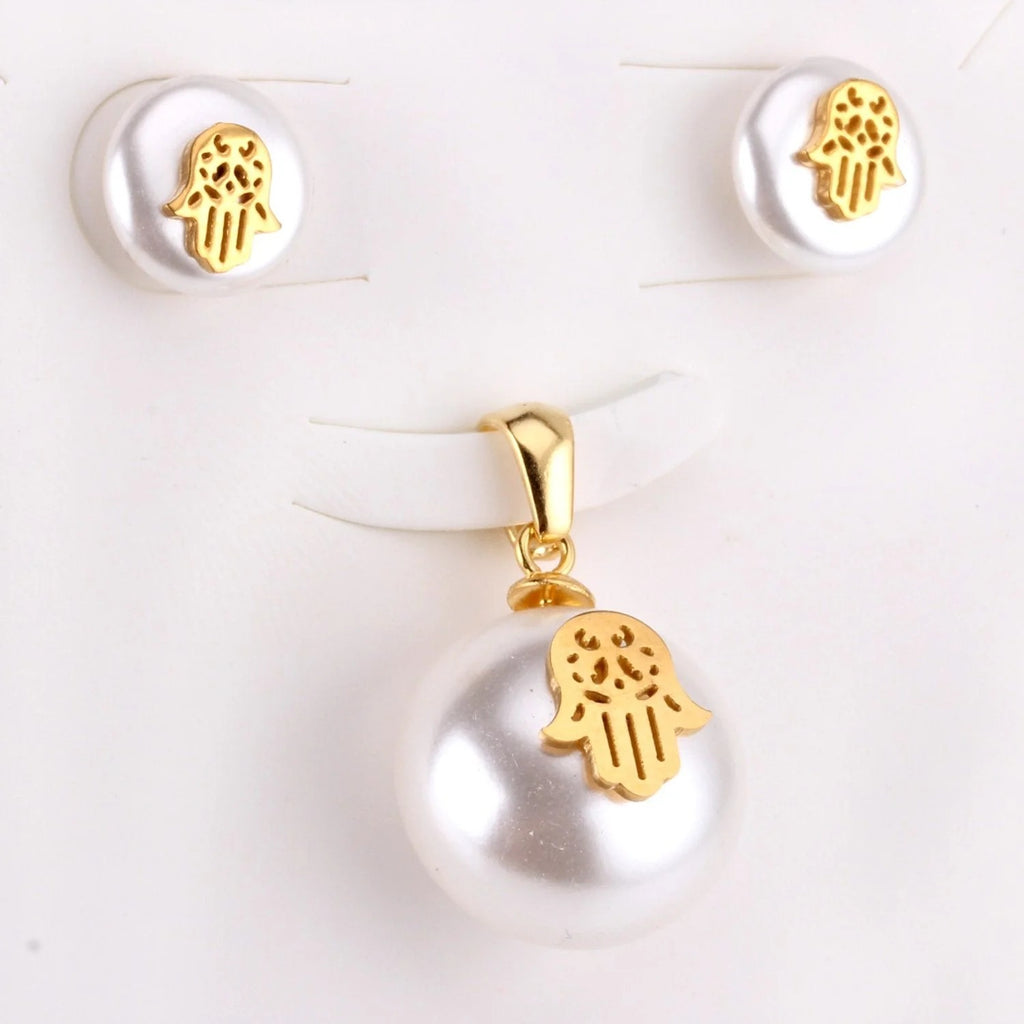 Laney Hamsa Guardian Pearl Overlay Set | Buy Set or Individual