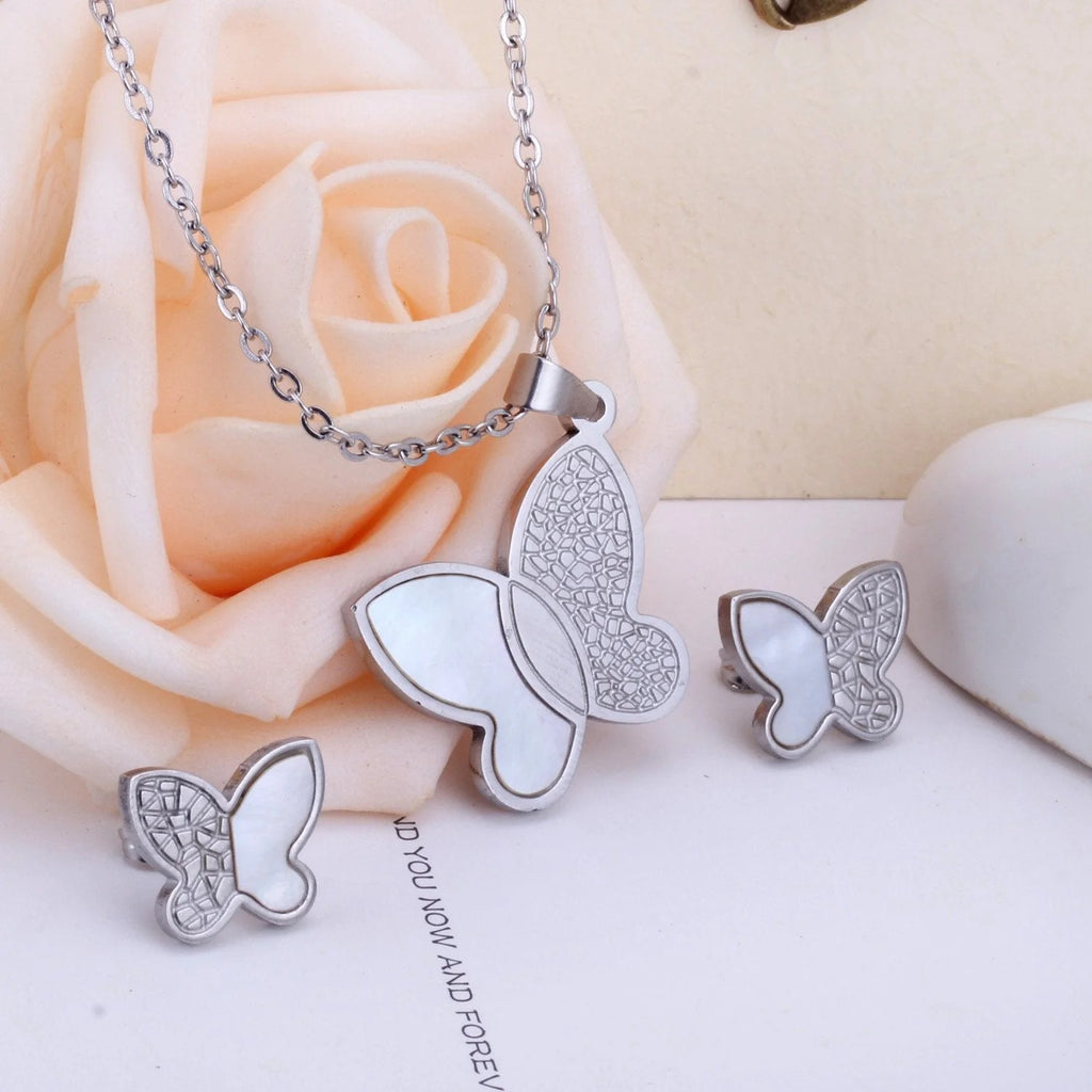 Minnie Lustrous Pearl Inlay Butterfly Set | Buy Set or Individual