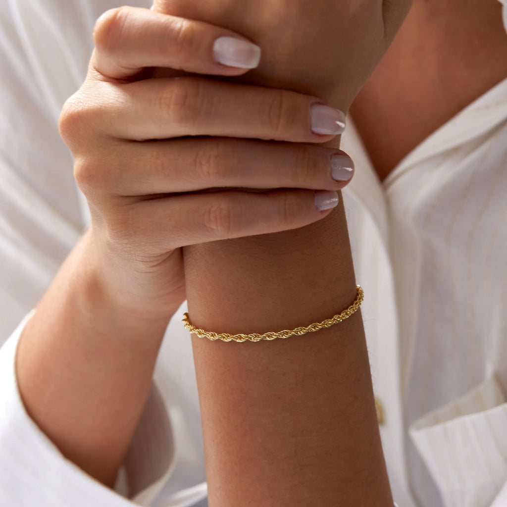 Callie Twisted Rope Bracelet | Waterproof 18k Gold