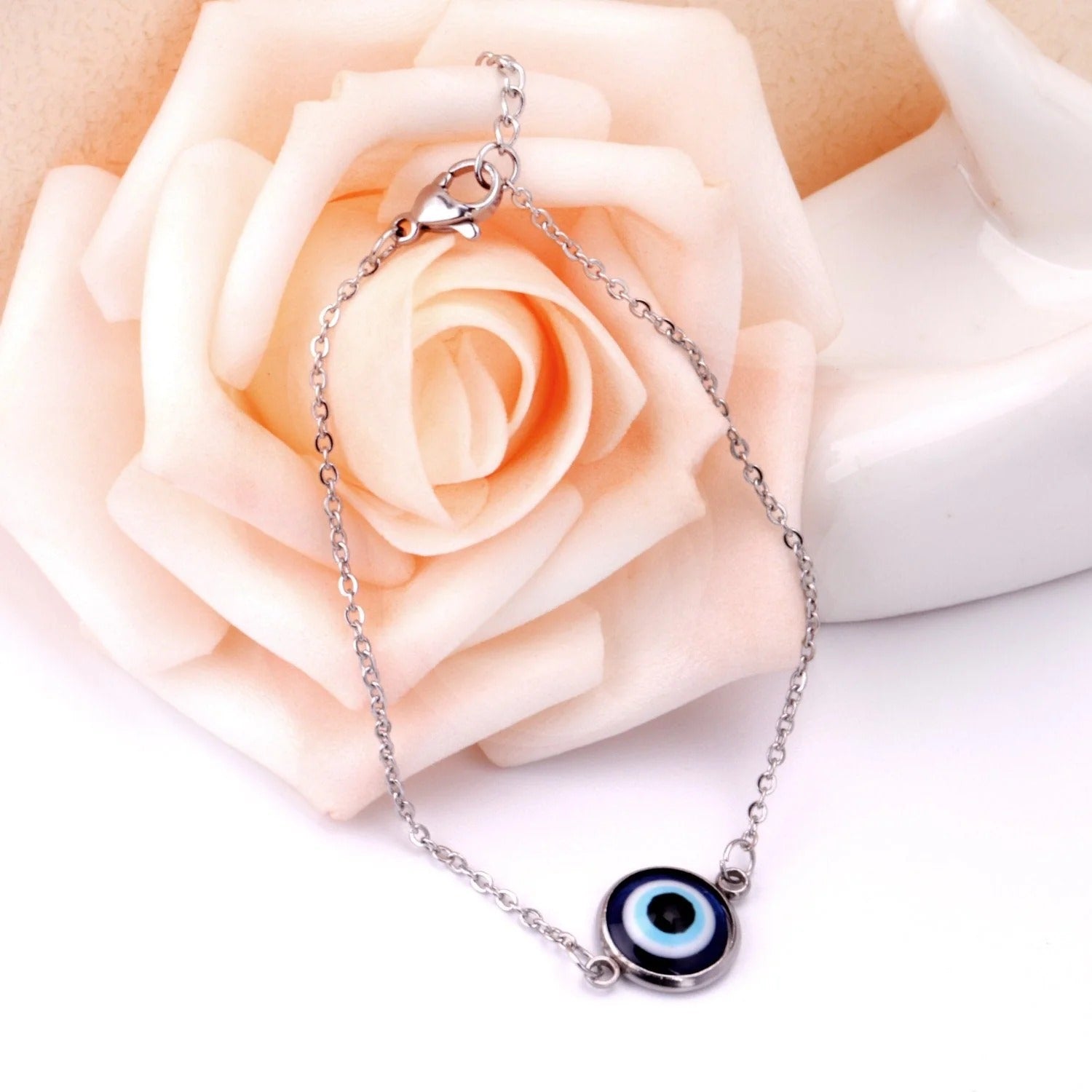 Blossom Evil Eye Bracelet | Waterproof 18k Gold & Silver