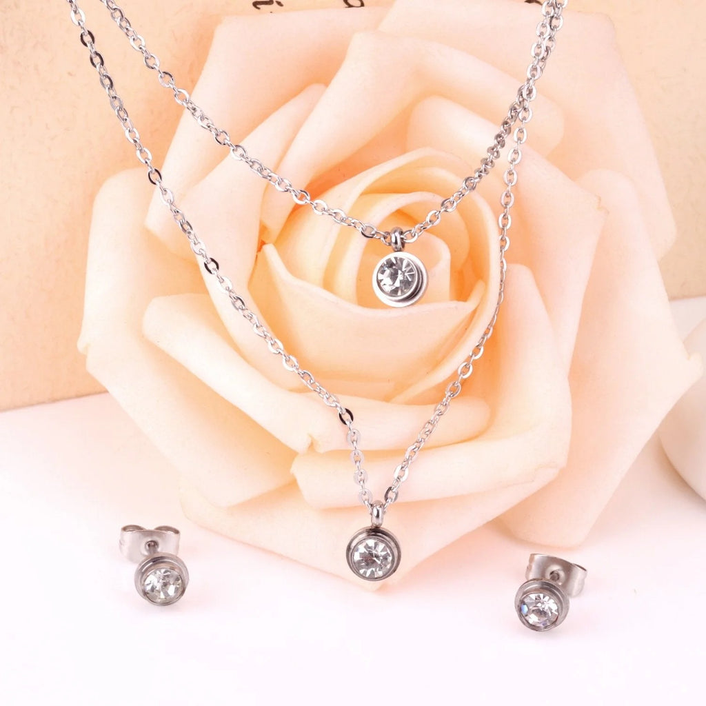 Kalia Dual-Drop Brilliant Bezel Layered Set| Buy Set or Individual