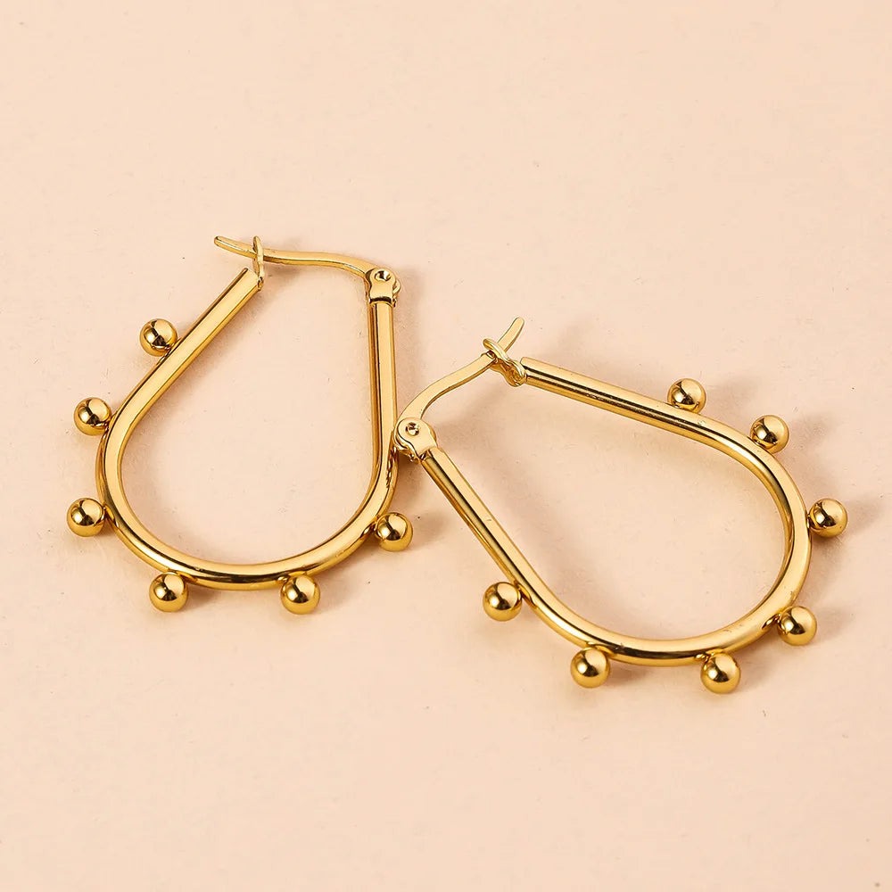 Celeste Beaded Hoops | Waterproof 18k Gold