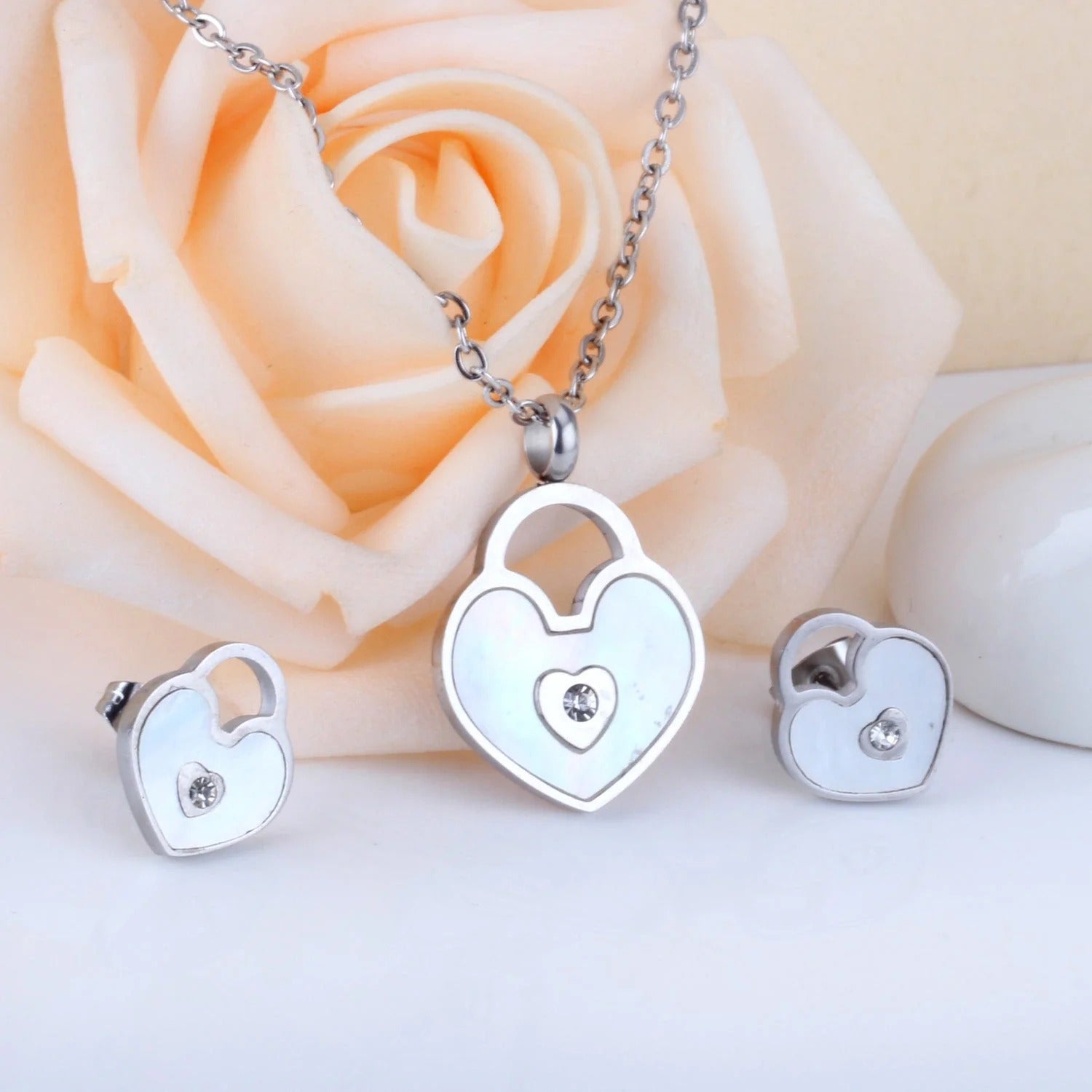 Nala Radiant Pearl Inlay Padlock Set | Buy Set or Individual