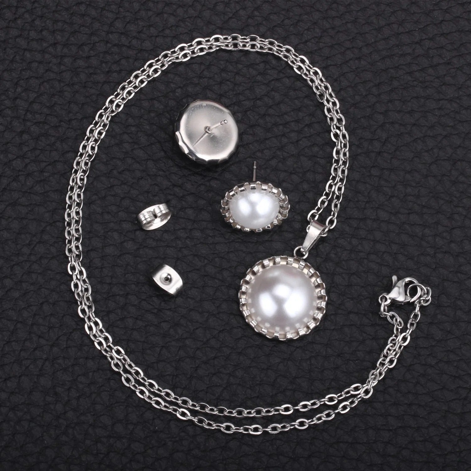Kiki White Pearl Encased Medallion Set | Buy Set or Individual