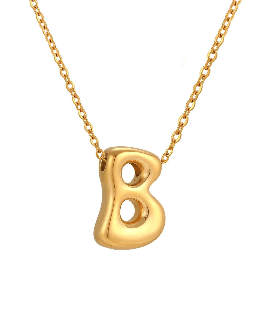 Siobhan Bubble Initial Letter Gold Necklace 45+5cm