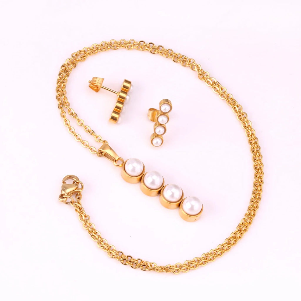 Lana Linear Pearl Drop Set | Buy Set or Individual