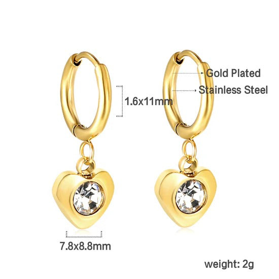 Diya Heart Huggie Hoops