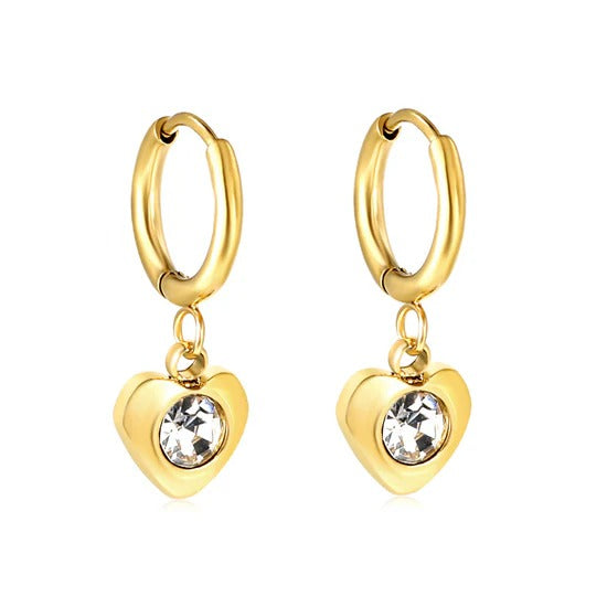 Diya Heart Huggie Hoops