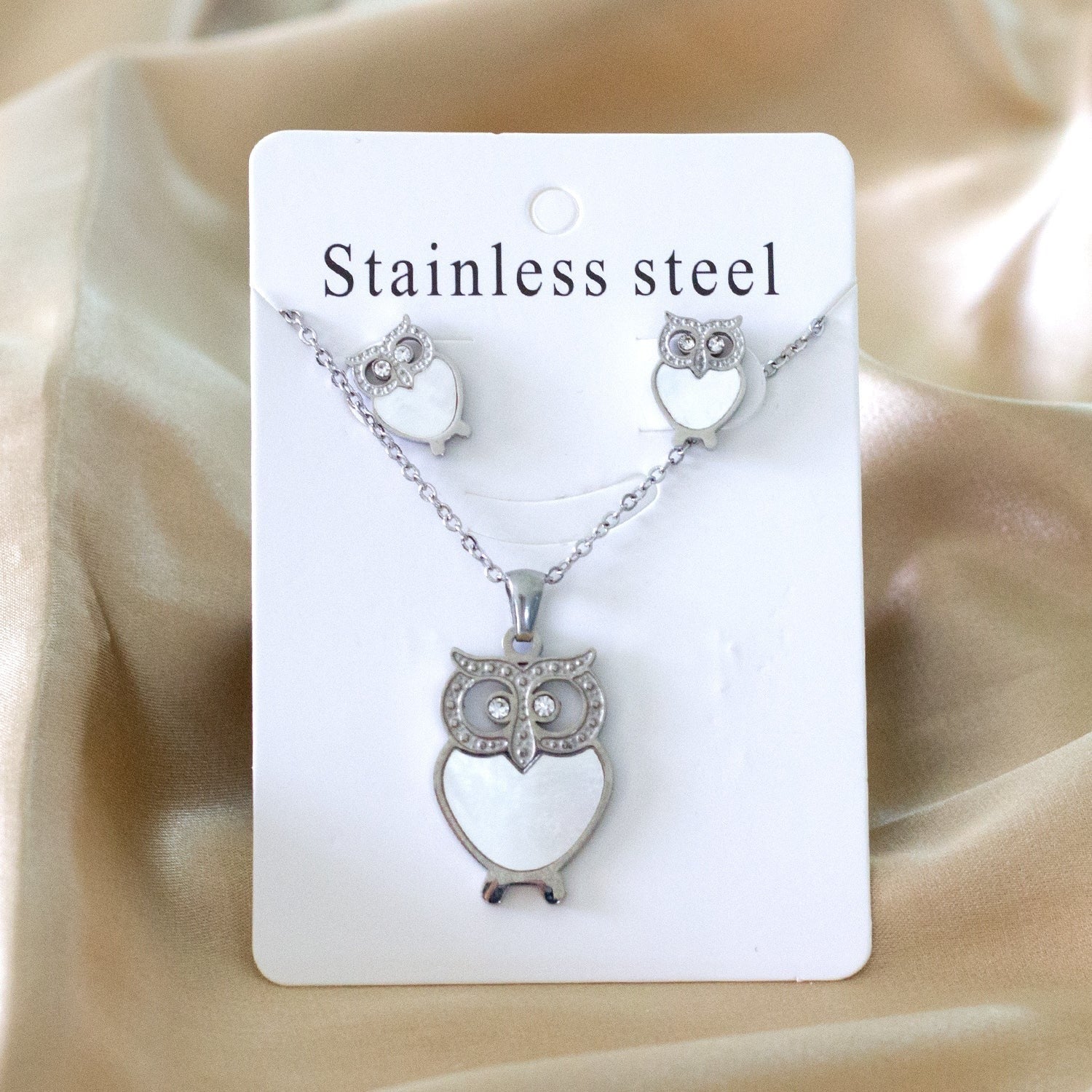 Millie Lustrous Pearl Inlay Owl Set | Buy Set or Individual