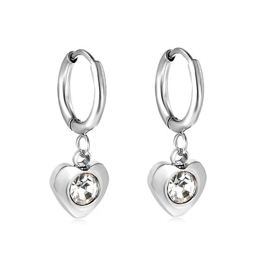 Diya Heart Huggie Hoops