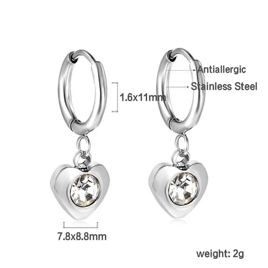 Diya Heart Huggie Hoops
