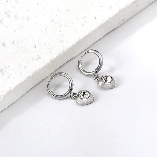 Diya Heart Huggie Hoops