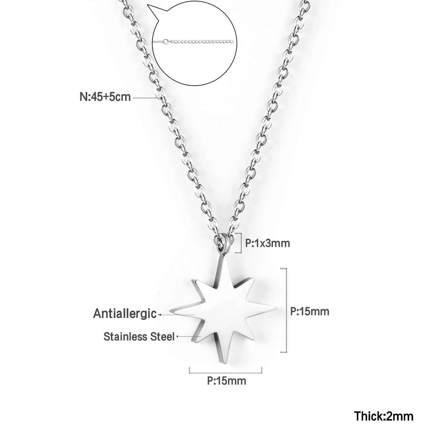 Everly Star Necklace | Waterproof 18k Gold & Silver