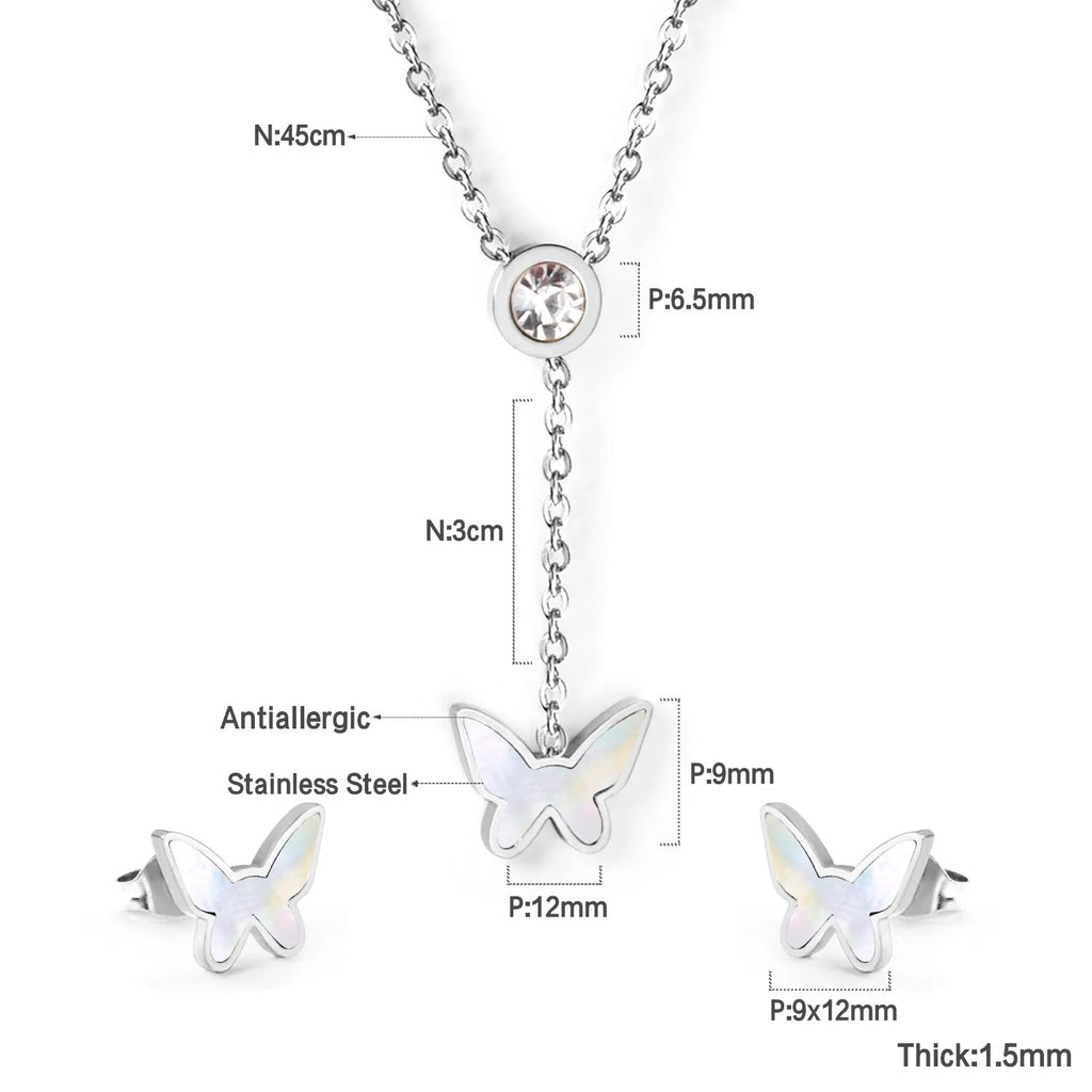 Wren Butterfly Drop Set with CZ Accent | Buy Set or Individual