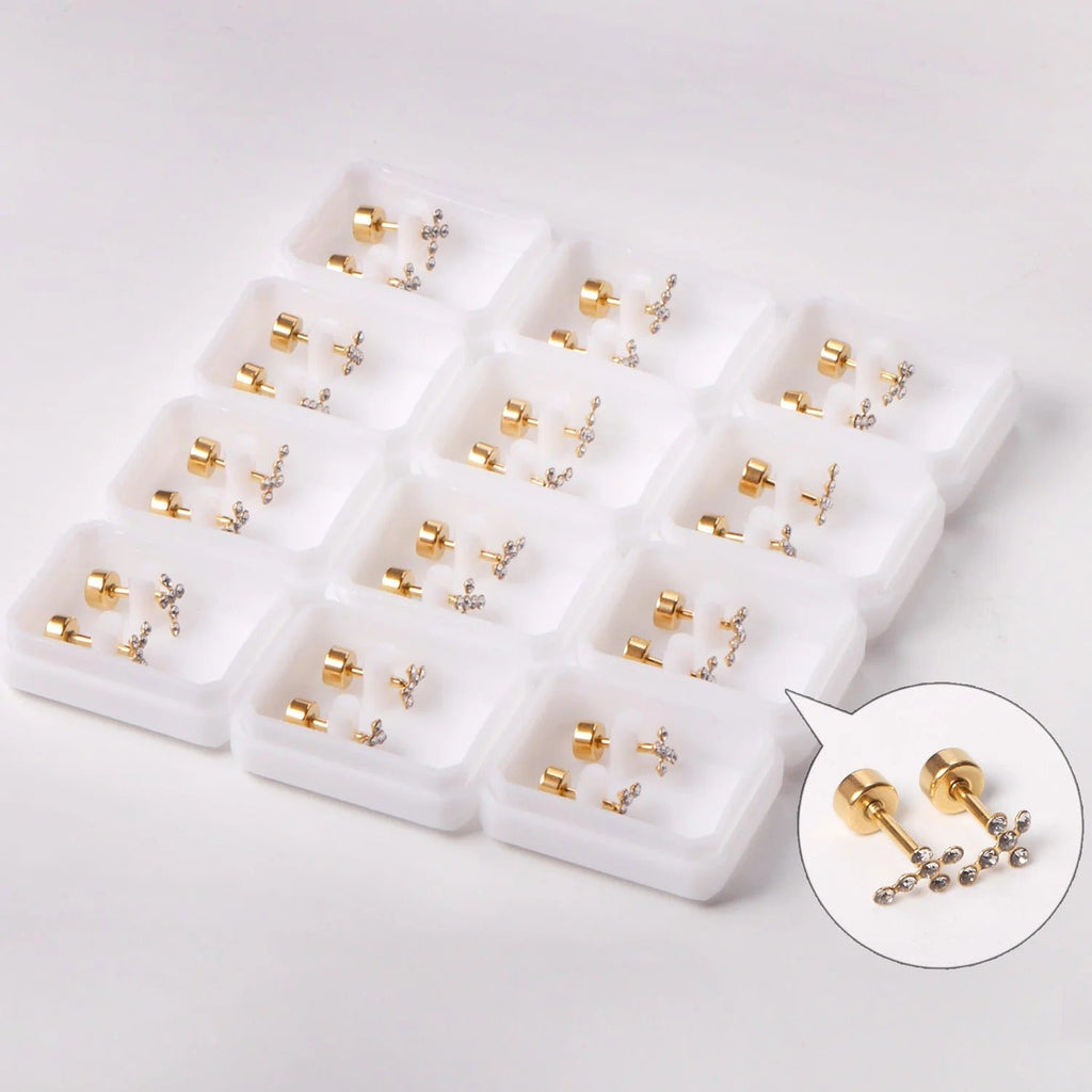 Camila CZ Cross Flat Back Studs