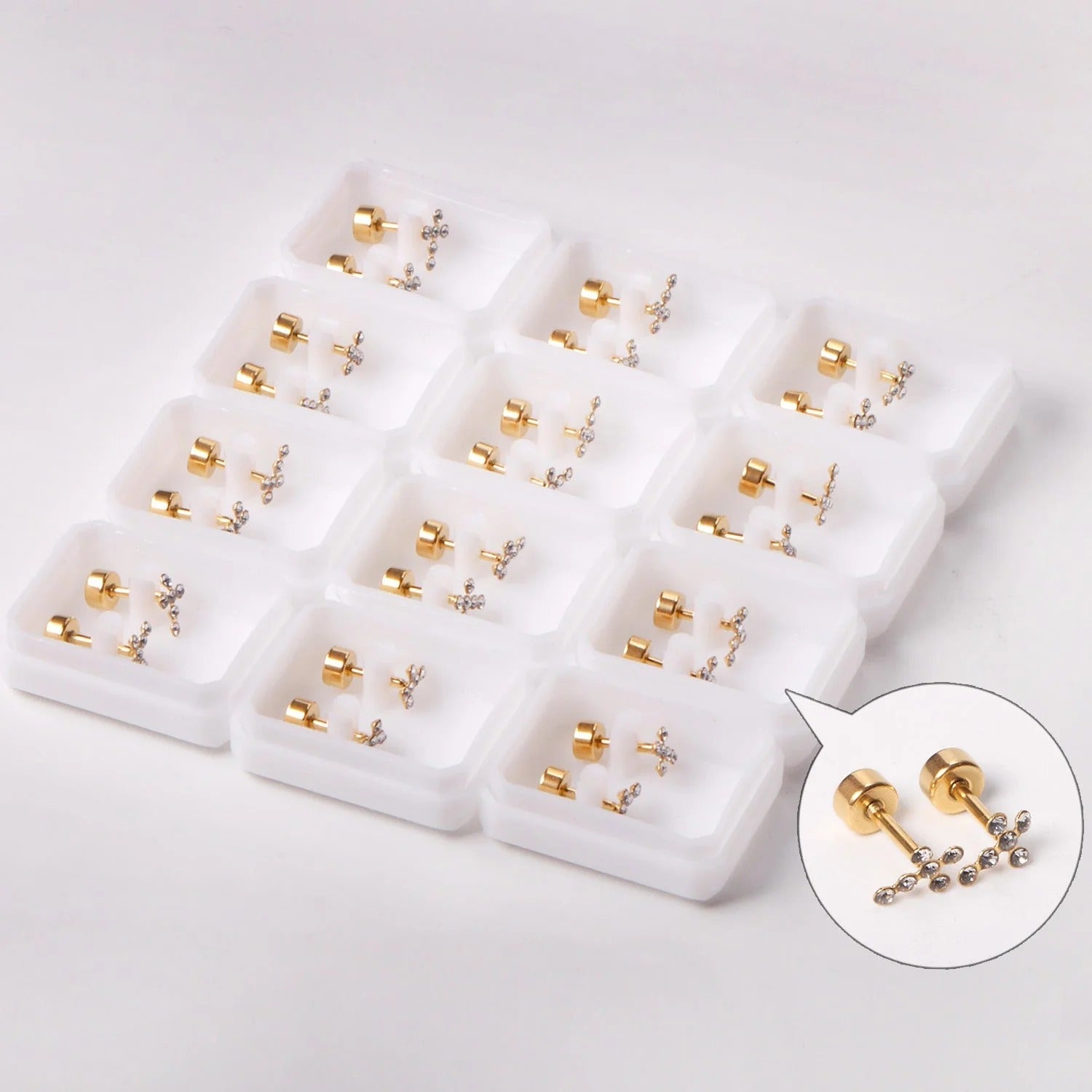 Camila CZ Cross Flat Back Studs