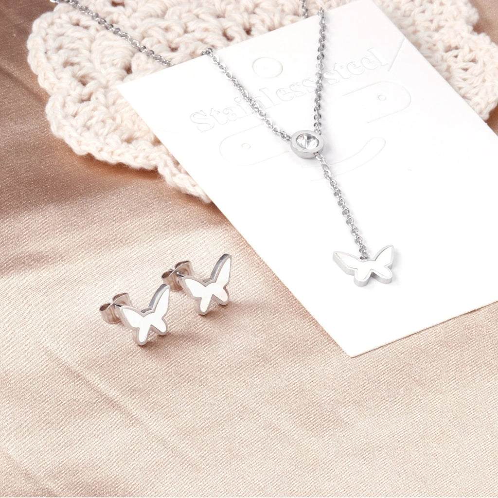 Wren Butterfly Drop Set with CZ Accent | Buy Set or Individual