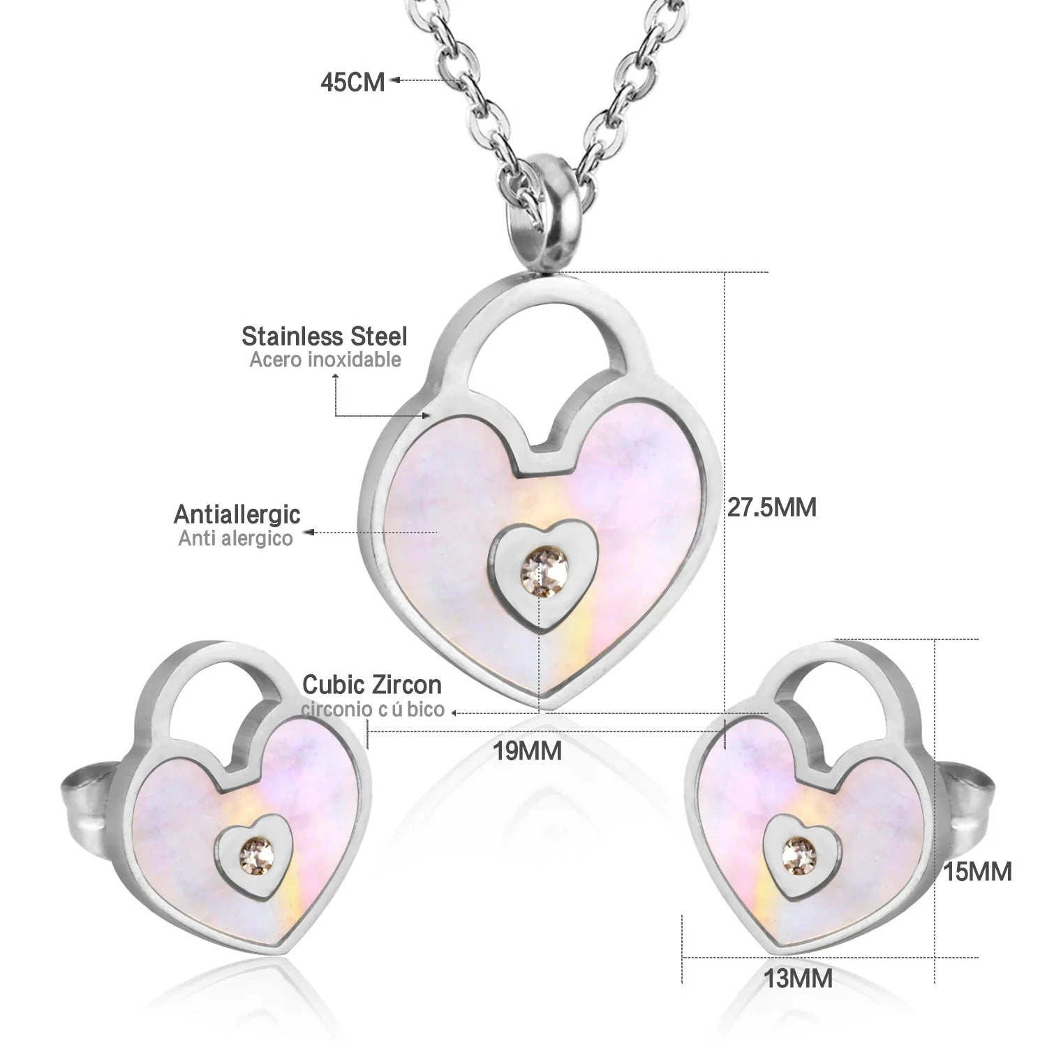 Nala Radiant Pearl Inlay Padlock Set | Buy Set or Individual