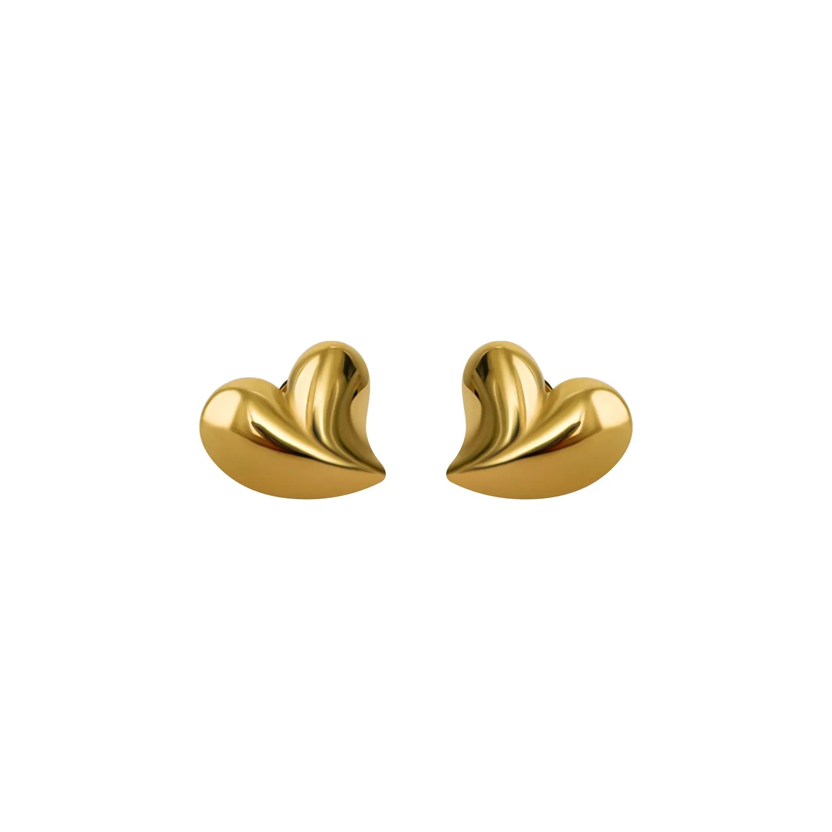Chrysie Heart Stud Earrings | Waterproof 18k Gold