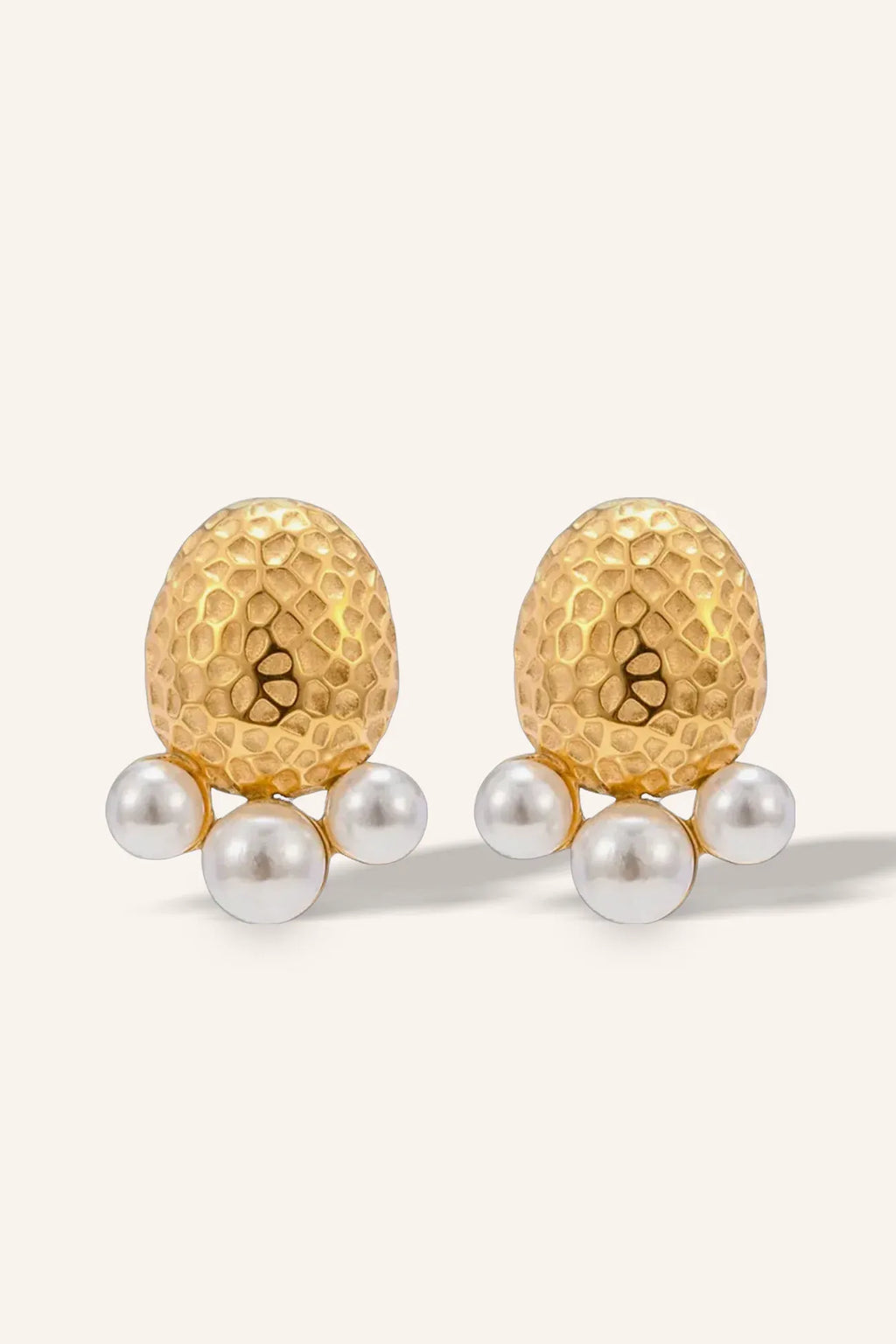 Amelia Pearl Cluster Stud Earrings | Waterproof 18k Gold