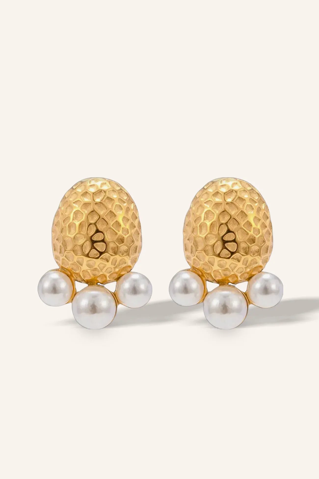 Amelia Pearl Cluster Stud Earrings | Waterproof 18k Gold