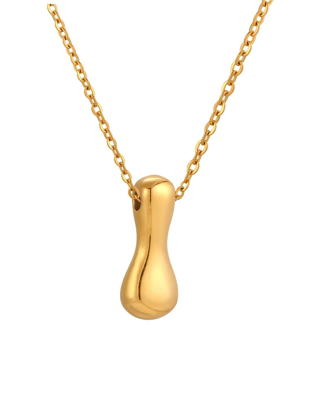 Siobhan Bubble Initial Letter Gold Necklace 45+5cm
