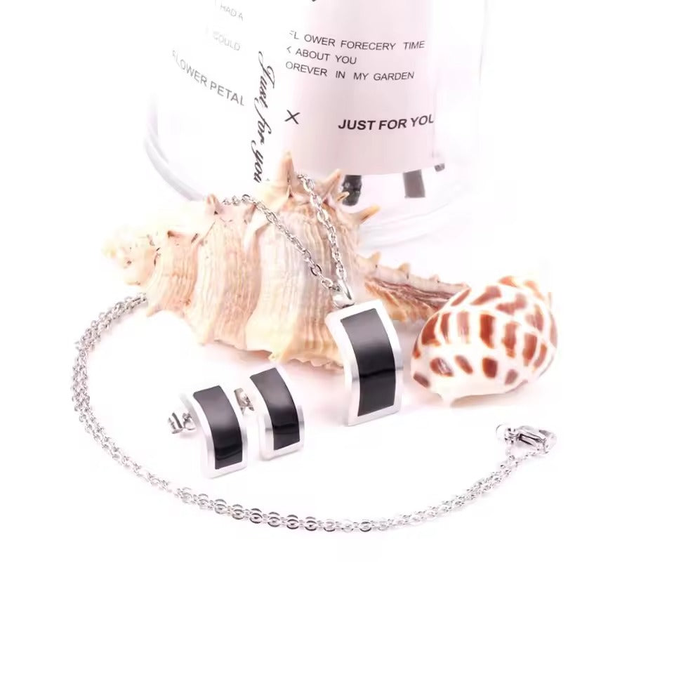Nellie Contoured Noir Enamel Set | Buy Set or Individual