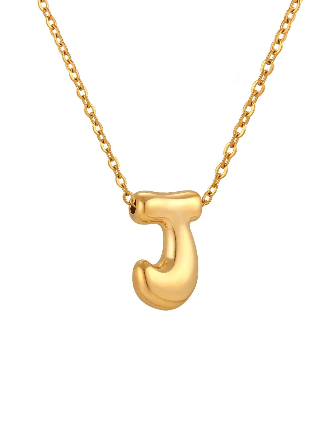 Siobhan Bubble Initial Letter Gold Necklace 45+5cm