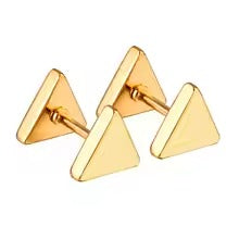 Mishie Triangle Flat Back Studs - Gold & Silver