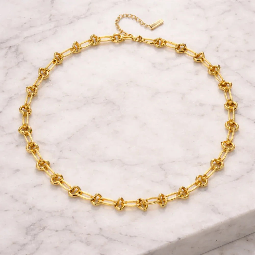 Darcy Chunky Knot Link Chain Necklace | Waterproof 18k Gold
