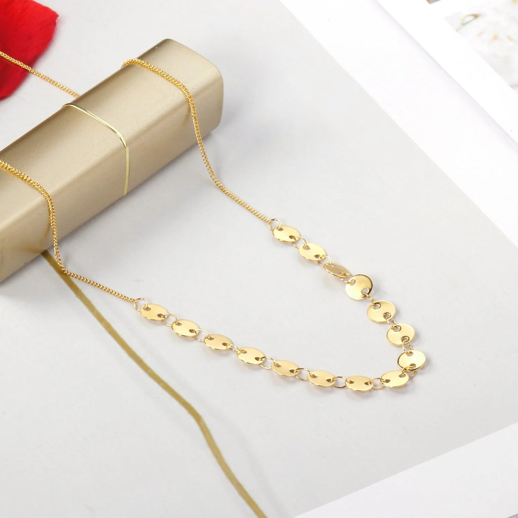 Faye Round Link Necklace | Waterproof 18k Gold & Silver