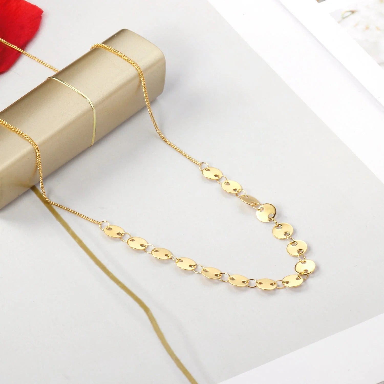 Faye Round Link Necklace | Waterproof 18k Gold & Silver