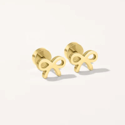 Unik Bow Shape Secure Screw-Back Studs suitable for lobe, helix & multiple ear piercings